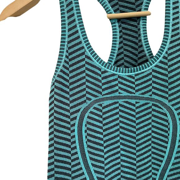 Lululemon Swiftly Tech Tank Top Racerback Heathered Blue Tropics Size 2 - Picture 4 of 7